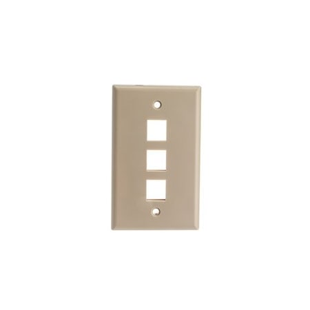 Cable Wholesale Keystone Wall Plate, Beige, 3 Port, Single Gang 301-3K